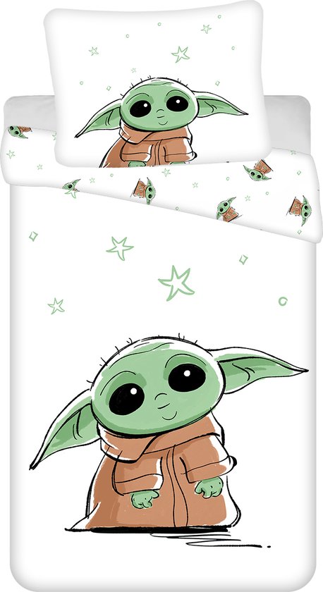 Star Wars Dekbedovertrek Baby Yoda - Eenpersoons - 140 x 200 cm - Katoen van Character World