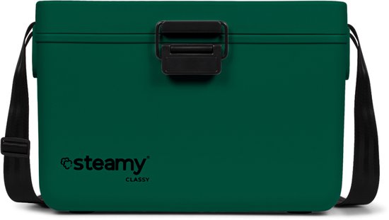 Steamy Classy 12 - Kleine Koelbox incl. divider/ snijplank met Schouderband - 12 Liter - Pine Green van Steamy