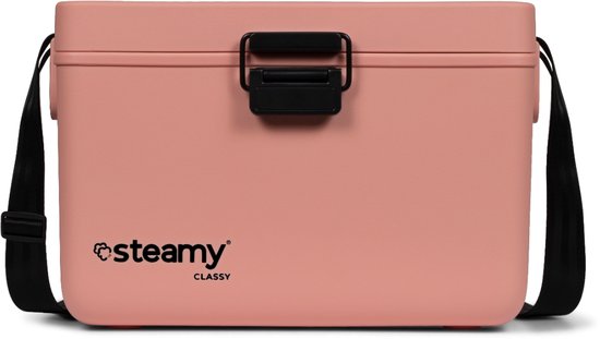 Steamy Classy 12 - Kleine Koelbox incl. divider/ snijplank met Schouderband - 12 Liter - Salmon Pink van Steamy