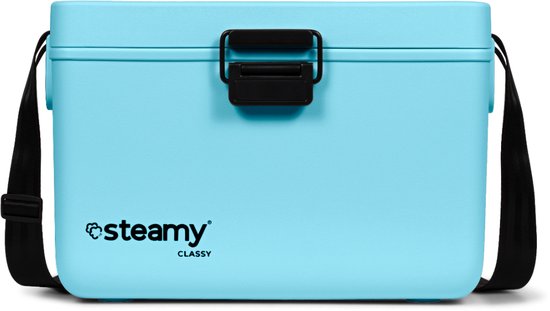 Steamy Classy 12 - Kleine Koelbox incl. divider/ snijplank met Schouderband - 12 Liter - Sky Blue van Steamy