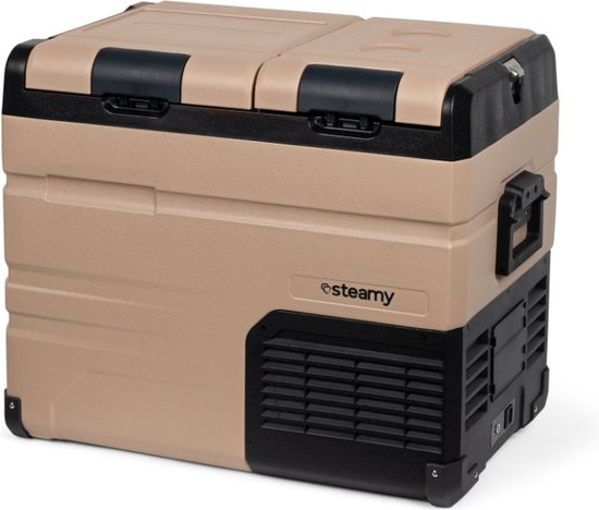 Steamy-E Dual Zone Elektrische Compressor Koelbox - Dual Zone - 45 liter - 12V en 230V - voor auto en camping - Sandstone van Steamy