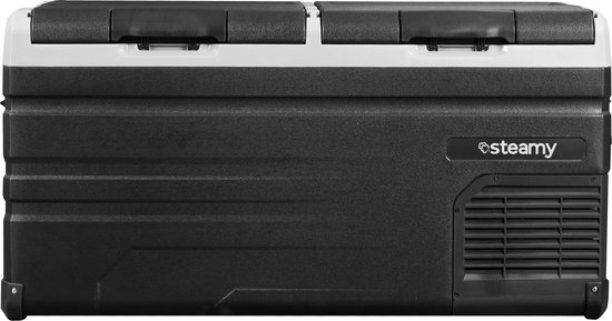 Steamy-E Dual Zone Elektrische Compressor Koelbox - Dual Zone - 90 liter - 12V en 230V - voor auto en camping - Zwart van Steamy