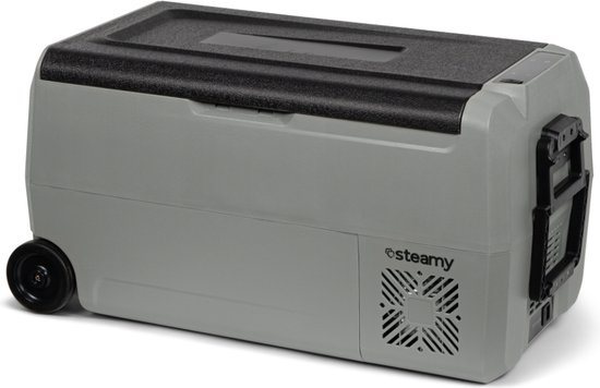 Steamy-E Dual Zone Roller Elektrische Compressor Koelbox Op Wielen - 32 liter - 12V en 230V - voor auto en camping - Grijs van Steamy