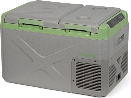 Steamy-E Elektrische Compressor Koelbox - Dual Compartment - Tegelijk koelen en vriezen - 24 liter - 12V en 230V - voor auto en camping - Grijs van Steamy