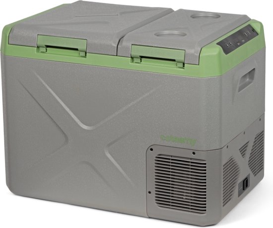 Steamy-E Elektrische Compressor Koelbox - Dual Compartment - Tegelijk koelen en vriezen - 32 liter - 12V en 230V - voor auto en camping - Grijs van Steamy