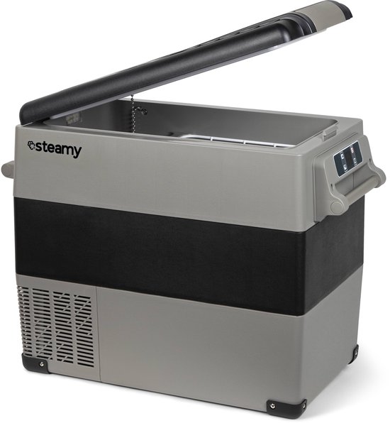 Steamy-E Single Zone Elektrische Compressor Koelbox - 49 liter - 12V en 230V - voor auto en camping - Grijs van Steamy-E
