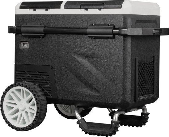 Steamy-E Single Zone Roller Elektrische Compressor Koelbox Op Wielen - Single Zone - 36 liter - Inclusief ijsblokjesmaker! -12V en 230V - voor auto en camping - Zwart van Merkloos