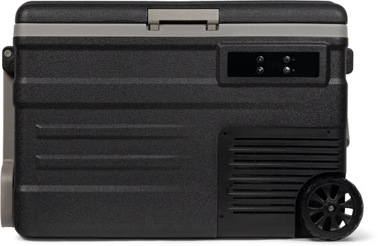 Steamy-E Single Zone Roller Elektrische Compressor Koelbox Op Wielen - Single Zone - 45 liter - 12V en 230V - Incl. uitneembare accu!- voor auto en camping - Zwart van Merkloos