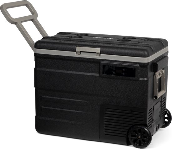 Steamy-E Single Zone Roller Elektrische Compressor Koelbox Op Wielen - Single Zone - 55 liter - 12V en 230V - voor auto en camping - Zwart van Steamy