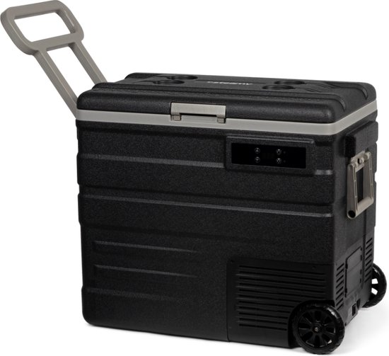 Steamy-E Single Zone Roller Elektrische Compressor Koelbox Op Wielen - Single Zone - 65 liter - 12V en 230V - voor auto en camping - Zwart van Steamy