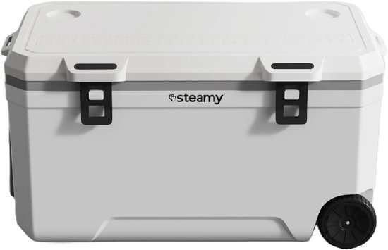Steamy Marine 120 Roller - Grote Koelbox op Wielen - Speciaal voor op de boot - 120 Liter - Wit van Steamy