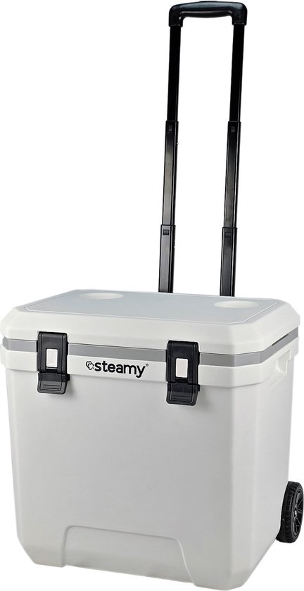 Steamy Marine 36 Roller - Middelgrote koelbox op wielen - Maritieme Koelbox - 36 Liter - Wit van Steamy