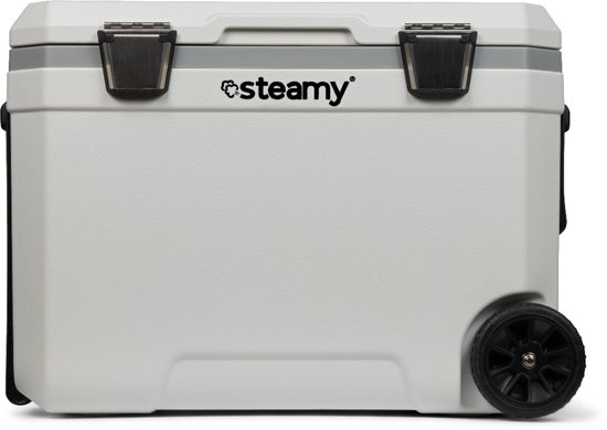 Steamy Marine 45 Roller - Grote Koelbox op Wielen - Speciaal voor op de boot - 45 Liter - Wit van Steamy