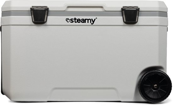 Steamy Marine 70 Roller - Grote Koelbox op Wielen - Speciaal voor op de boot - 70 Liter - Wit van Steamy