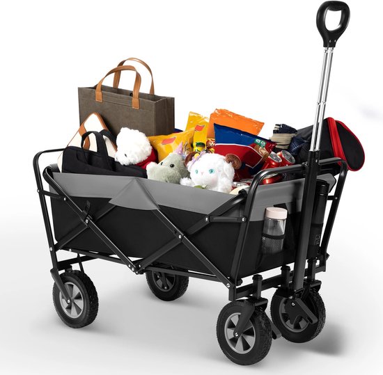 Stemily Bolderkar - Opvouwbaar - All-Terrain Wielen - Verstelbare Handgreep - 100L capaciteit - tot 80KG - 105x79,5x51,5cm van Stemily