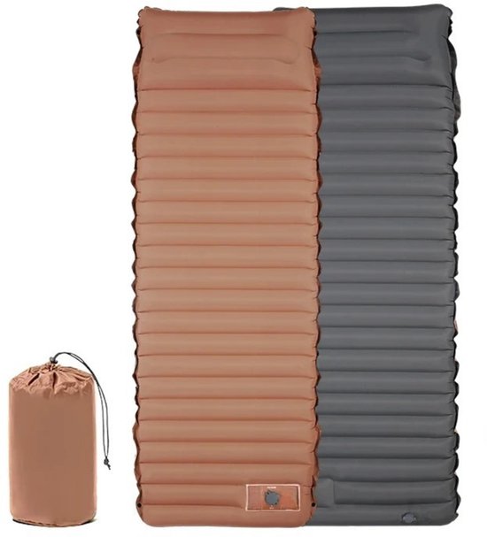 Stemily Slaapmat - Luchbed - Zelfopblazend - Koppel Meerdere Matten - Incl Hoofdkussen - 195 cm x 70 cm x 10 cm - 1KG van Stemily