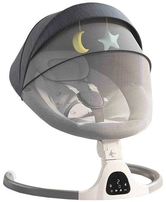 Stemily Wipstoel - Schommelstoel Baby - Elektrisch - 5 Standen - 3 Snelheden - Muziek - Timer - tot 15KG - 65x65x47,5cm van Stemily
