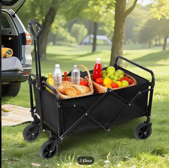Stevige handkar & opvouwbare veldkar met 360° zwenkwielen, 300 kg draagvermogen, geschikt voor buiten, tuin, kamperen, picknick, strand, vissen, duurzame en stevige tuinwagen van Merkloos