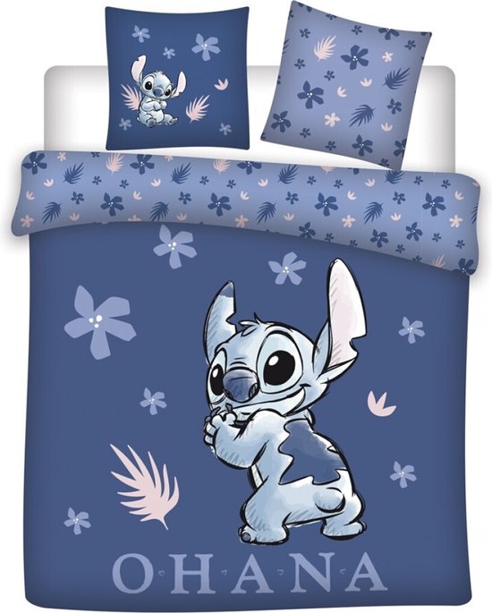 Stitch Dekbedovertrek 240 x 220 cm - katoen (blauw) van Disney