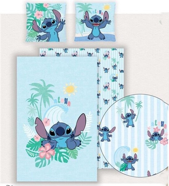 Stitch Dekbedovertrek Aloha 140 x 200 cm - polykatoen van Disney