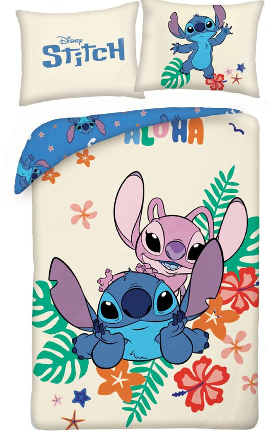 Stitch Dekbedovertrek Aloha Angel 140 x 200 cm - katoen van Disney