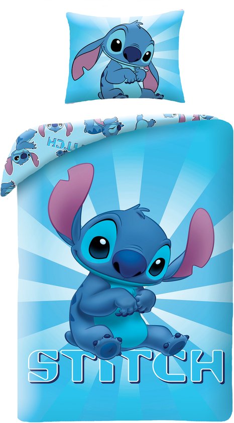 Stitch dekbedovertrek Blauw 140 x 200 cm - 70 x 90 cm - katoen van Disney