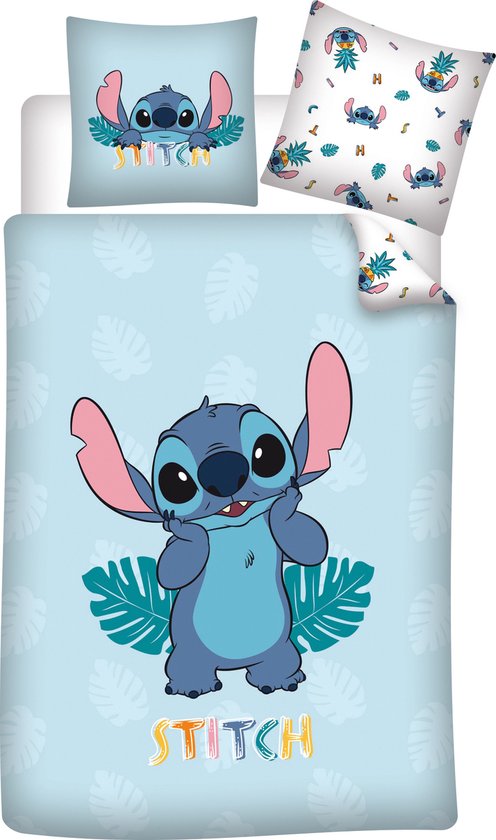Stitch Dekbedovertrek Happy 140 x 200 cm - polykatoen van Disney