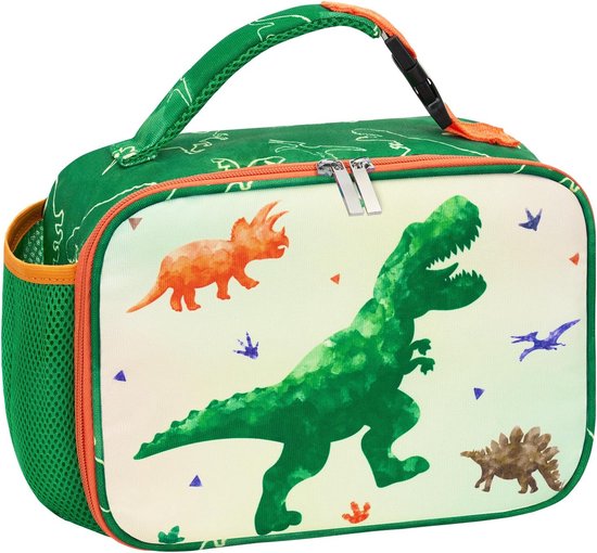 Stoere Groene Dinosaurussen Koeltas voor Kinderen - Ideaal voor School en Uitstapjes van Miko