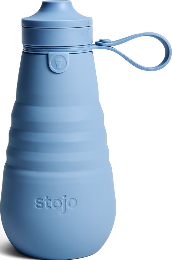 Stojo Sportfles - Opvouwbaar - Drinkfles - To Go - 592ml - Blauw van Stojo