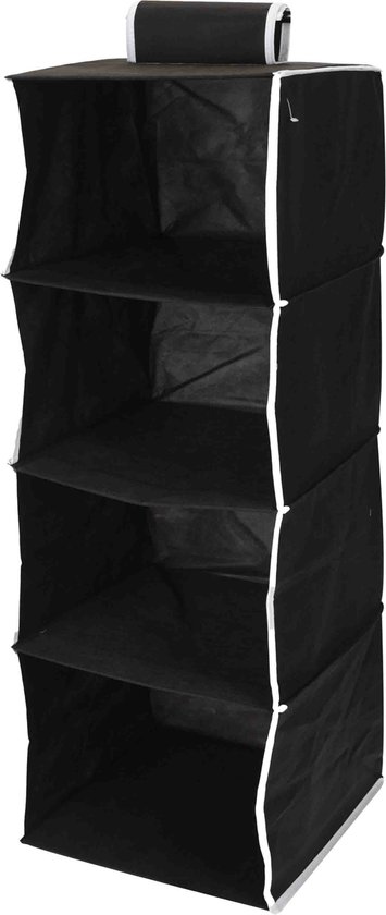 Storage solutions Organizer - hangende kast organizer met vakken - opvouwbaar - zwart - 84 cm van Merkloos