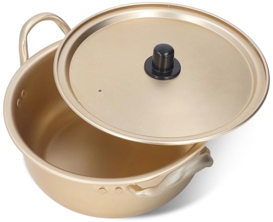 Store_7 - Koreaanse Ramen Pot - Draagbare Noodle Pan - Snelle Verwarming - Goudkleurig - Aluminium Kookpan - Geschikt voor Thuis en Camping
