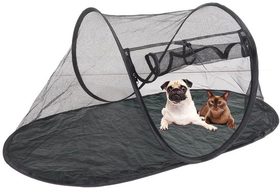 Store_9 - Huisdier Behuizing Tent - Ademend - Opvouwbaar - Zwart - Buiten Speeltent - Geschikt voor Katten en Kleine Honden van Merkloos