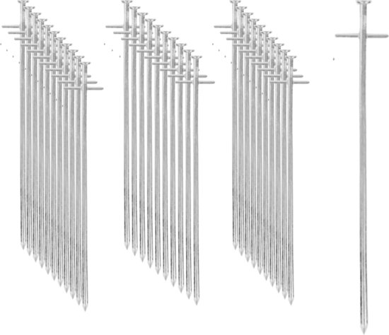 Stormharing Grondpen | 30 Stuks | Ø6 x 230mm / 60mm | Stalen Staaf | Tentharing | T-vorm van De Wit Schijndel.
