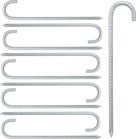 Stormharing Grondpen | XXL | 10 Stuks | Ø12 x 380mm / 40mm | Stalen Staaf | Tentharing van Storm