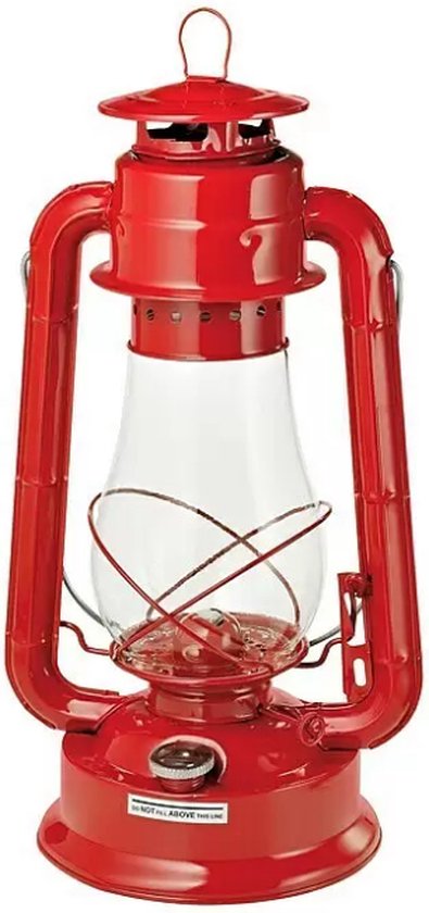 Stormlantaarn - Olielamp - 38 cm - XXL - Rood - Voor Binnen en Buiten