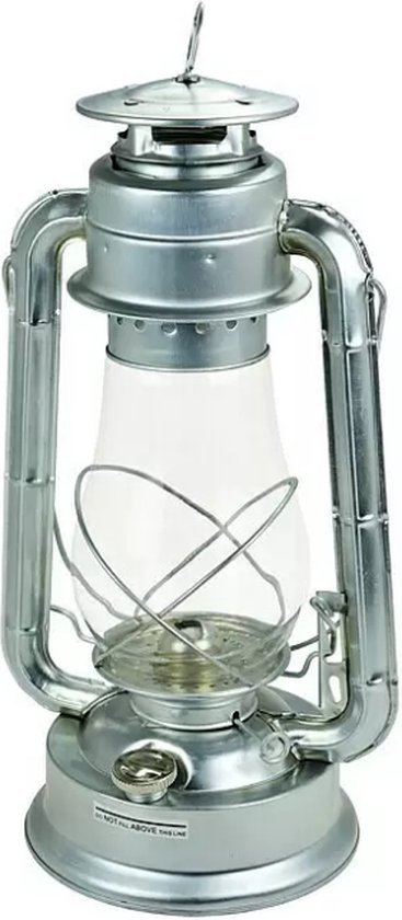 Stormlantaarn - Olielamp - 38 cm - XXL - Zilver - Voor Binnen en Buiten van Merkloos