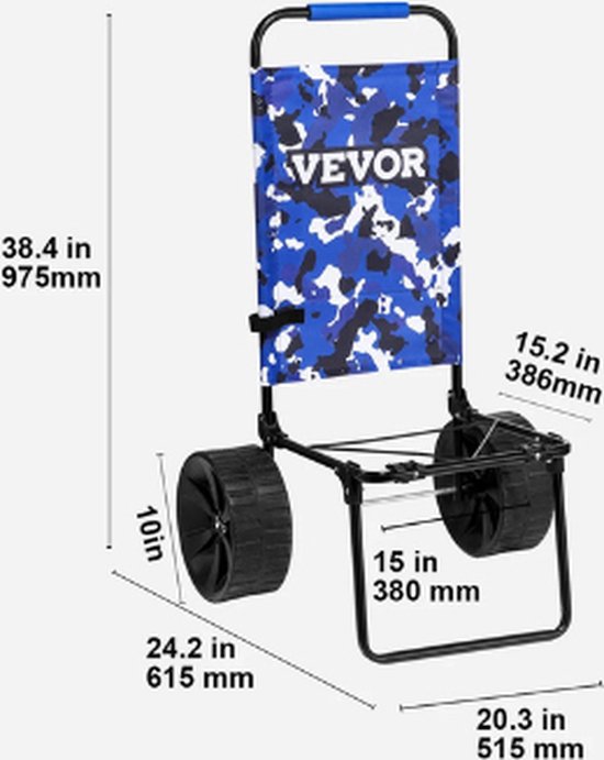 Strand dolly - Vouwzandkar - Strandtrolley - Strandwagen - Opvouwbaar