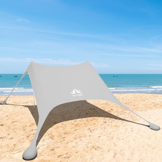 Strand Luifel Zonwering UPF 50+ UV-bescherming met Zandanker Aluminiumpalen voor Strand Park Achtertuin van Merkloos