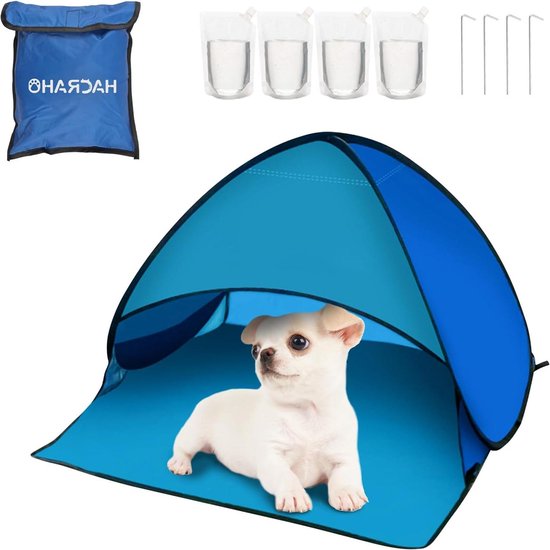 Strand Sun Shelter 1 Pack Pop Up Tent - Automatische Instant Zonnetent Draagbaar - Vaste Nagels Strand Tuin Camping Fissen Picknick - Blauw van MOVTOTOP