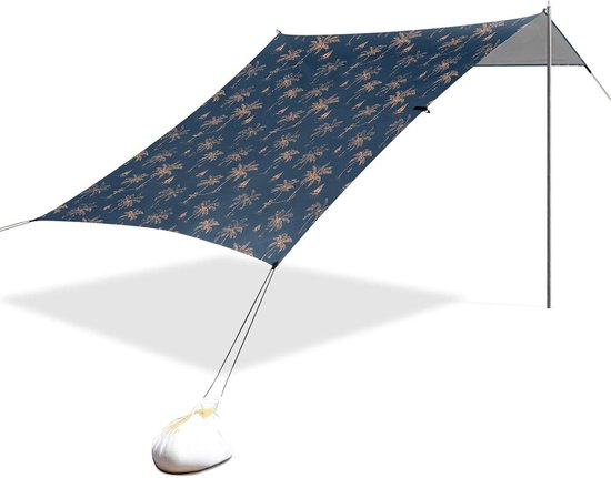 Strand Tent - Zon Schuilplaats - Strand Ontspanning - UPF 50+ UV Bescherming - Ruime Dekking - Zeilboot Palm