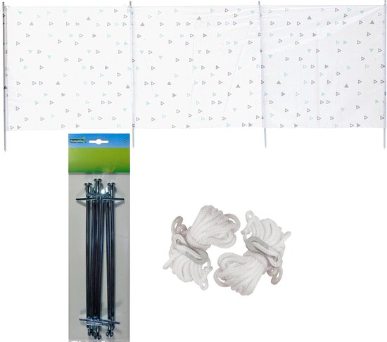 Strand/camping windscherm 3 x 1,2 m - Met 6x grondpennen - En 4x Scheerlijnen van $
