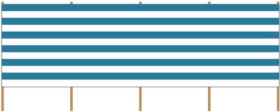 Strand/camping windscherm gestreept wit/blauw 2,25 meter x 120 cm - Beschutting/schermen voor op het strand/de camping van De Noordwand