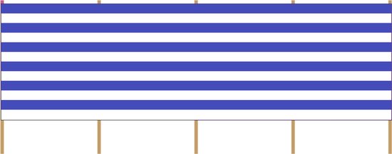 Strand/camping - windscherm - gestreept - wit/donkerblauw - 3 x 1,5 meter van Bo-Camp