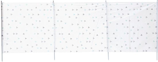 Strand/camping windscherm wit met driehoeken 300 cm x 120 cm - Beschutting/schermen voor op het strand/de camping van Outdoor Play