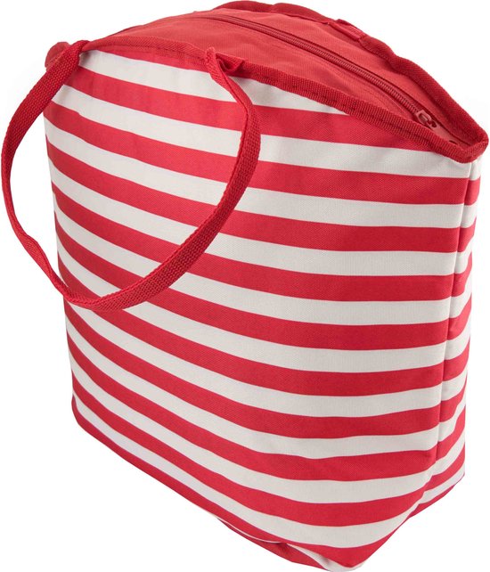 Strandkoeltas 20l Rood-wit Rood - UNI van Merkloos