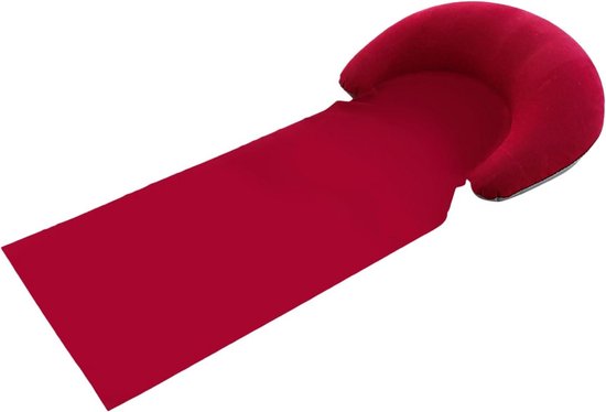 Strandmat - Luchtbed - Ontspannen buiten - Opblaasbaar kussen - 160 x 70 cm - Rood