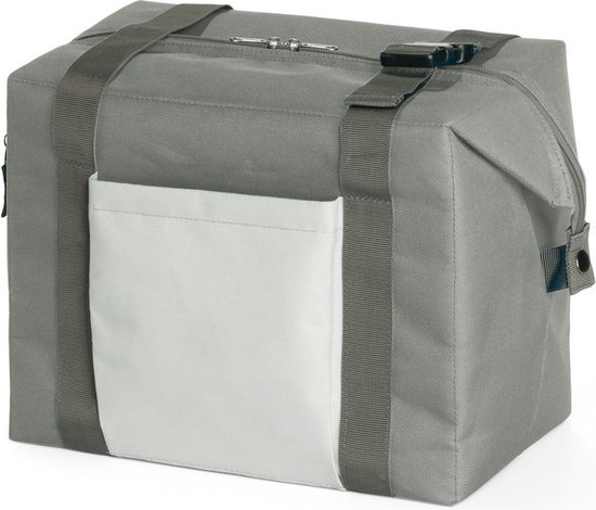 Strand/picknick isolatie koeltas grijs 15 liter inhoud en 38 x 33 x 18 cm van Enrico.