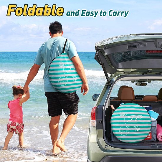 Strandschelptent voor baby's, pop-up strandtent, babystrandtent met mini-zwembad, uv-bescherming, zonnetent voor peuters, picknick, tuin, strandschelptent (groen)
