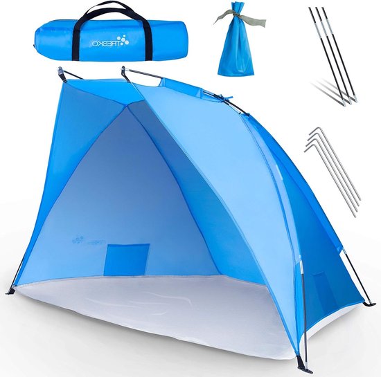 strandscherm incl. draagtas | strandtent met uv-bescherming 50+ | kleine verpakking | waterdicht en ademend van Merkloos