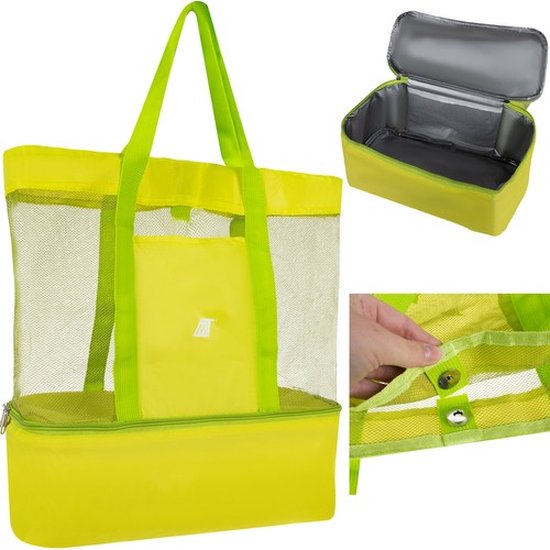Strandtas Met Koelvak en Ritssluiting - Strandtas en Koeltas 2-in-1 van Luxero